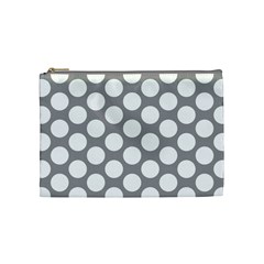 Grey Polkadot Cosmetic Bag (medium)