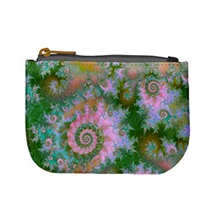 Rose Forest Green, Abstract Swirl Dance Coin Change Purse
