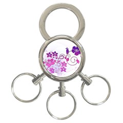 Floral Garden 3-ring Key Chain by Colorfulart23