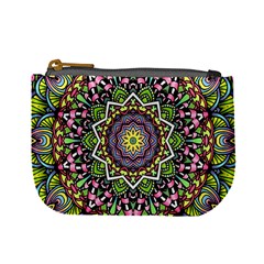 Psychedelic Leaves Mandala Coin Change Purse by Zandiepants