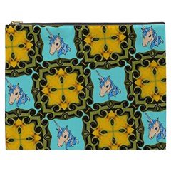 Orange Unicorn Cosmetic Bag (xxxl)