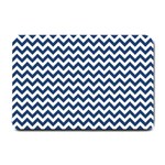 Dark Blue And White Zigzag Small Door Mat 24 x16  Door Mat