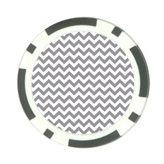 Grey And White Zigzag Poker Chip