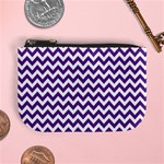Purple And White Zigzag Pattern Coin Change Purse Front
