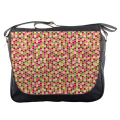 Pink Green Beehive Pattern Messenger Bag
