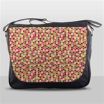 Pink Green Beehive Pattern Messenger Bag Front