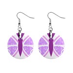 Whimsical Awareness Butterfly Mini Button Earrings Front