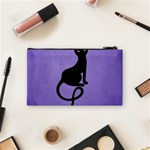 Purple Gracious Evil Black Cat Cosmetic Bag (Small) Back