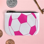 Soccer Ball Pink Coin Change Purse Front