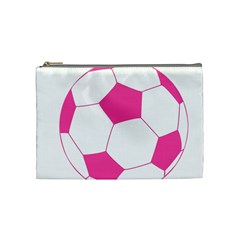 Soccer Ball Pink Cosmetic Bag (medium) by Designsbyalex