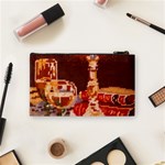 Bookworm Needlepoint Print Cosmetic Bag (Small) Back
