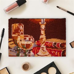 Bookworm Needlepoint Print Cosmetic Bag (large)