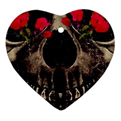 Death And Flowers Heart Ornament by dflcprints