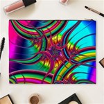 Abstract Neon Fractal Rainbows Cosmetic Bag (XL) Back