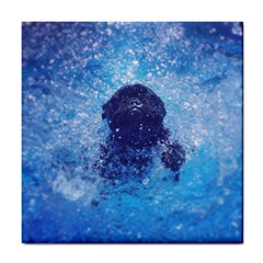 French Bulldog Swimming Ceramic Tile