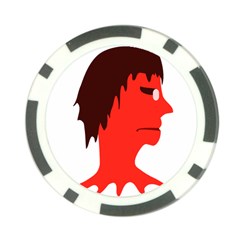 Monster With Men Head Illustration Poker Chip by dflcprints