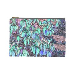 Colored Pencil Tree Leaves Drawing Cosmetic Bag (large)