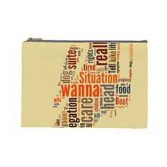 Michael Jackson Typography They Dont Care About Us Cosmetic Bag (large) by FlorianRodarte