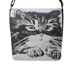 Kitten Flap Closure Messenger Bag (large)