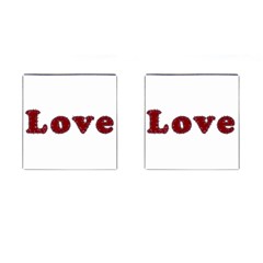 Love Typography Text Word Cufflinks (square) by dflcprints