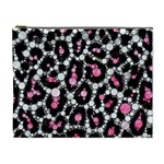 Pink Cheetah Bling Cosmetic Bag (XL) Front