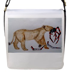 Giant Spider Fights Lion  Flap Closure Messenger Bag (small) by creationtruth