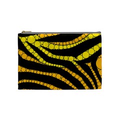 Yellow Bling Zebra  Cosmetic Bag (medium)