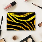 Yellow Bling Zebra  Cosmetic Bag (Medium) Front