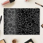 Black Cheetah Abstract Cosmetic Bag (XL) Back