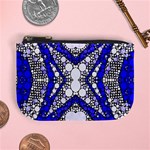 Flashy bling Blue Silver  Coin Change Purse Front
