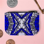 Flashy bling Blue Silver  Coin Change Purse Back