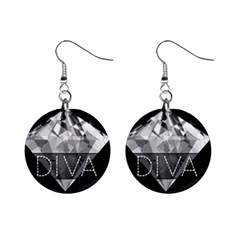 Diva Diamond  Mini Button Earrings