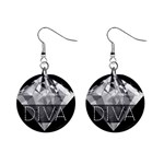 Diva Diamond  Mini Button Earrings Front