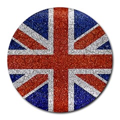 England Flag Grunge Style Print 8  Mouse Pad (round)