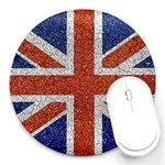 England Flag Grunge Style Print 8  Mouse Pad (Round) Front