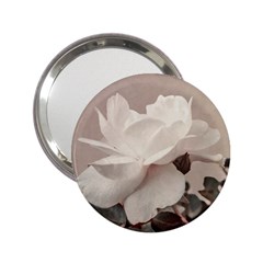 White Rose Vintage Style Photo In Ocher Colors Handbag Mirror (2 25 ) by dflcprints