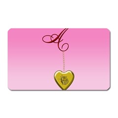 A Golden Rose Heart Locket Magnet (rectangular) by cherestreasures