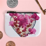 Heart Shaped with Flowers Digital Collage Coin Change Purse Front