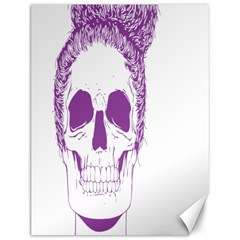 Purple Skull Bun Up Canvas 12  X 16  (unframed) by vividaudacity