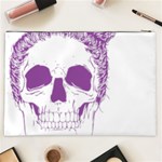 Purple Skull Bun Up Cosmetic Bag (XXL) Back