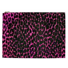 Hot Pink Leopard Print  Cosmetic Bag (xxl)
