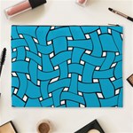 Blue distorted weave Cosmetic Bag (XL) Back