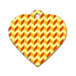 Modern Retro Chevron Patchwork Pattern  Dog Tag Heart (Two Sided) Front