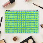 Blue Lime Leaf Pattern Cosmetic Bag (Large) Front