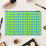 Blue Lime Leaf Pattern Cosmetic Bag (Large) Back