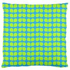 Blue Lime Leaf Pattern Large Cushion Case (single Sided)  by GardenOfOphir