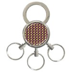 Cute Floral Pattern 3-Ring Key Chain Front