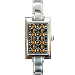 Faux Animal Print Pattern Rectangular Italian Charm Watch