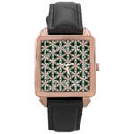 Cute Pretty Elegant Pattern Rose Gold Leather Watch  Front