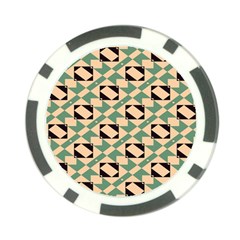 Brown Green Rectangles Pattern Poker Chip Card Guard
